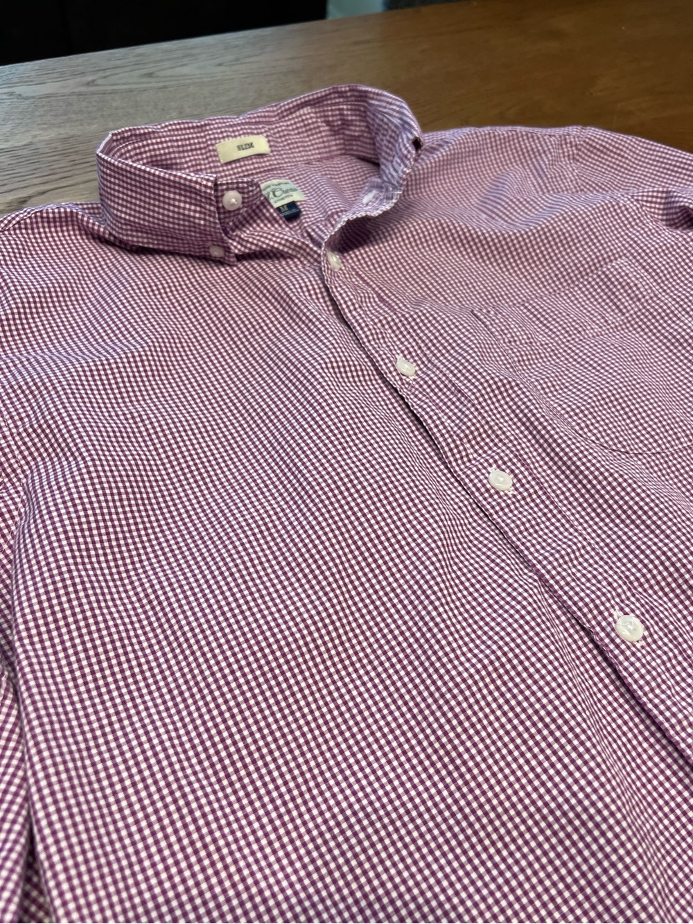 J. Crew | Secret Wash Cotton Poplin Button-Down Shirt | Gingham | Long Sleeve